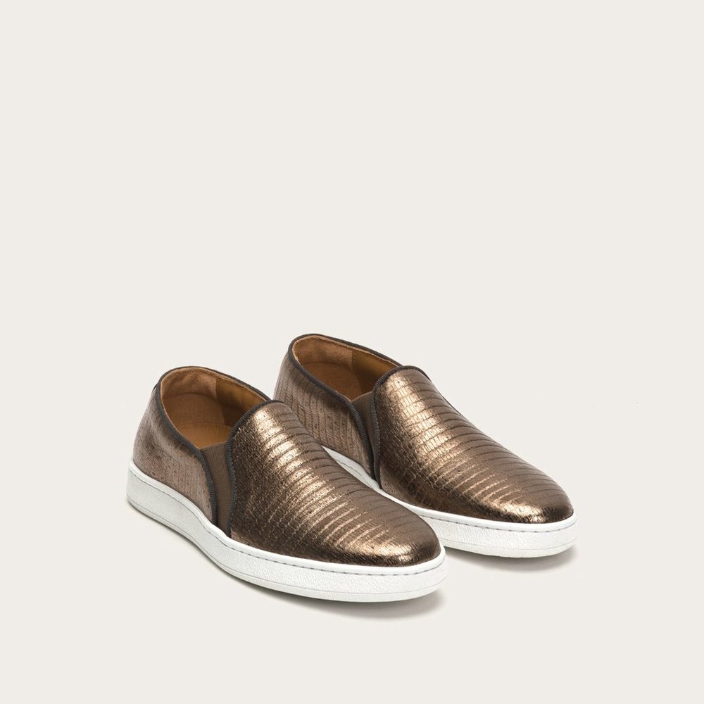 Frye Alexis Bronze Leather Slip On